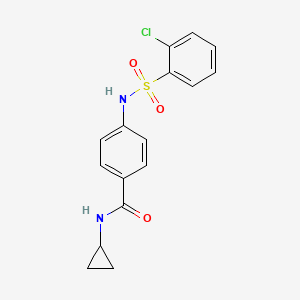 4-{[(2-chlorophenyl)sulfonyl]amino}-N-cyclopropylbenzamide