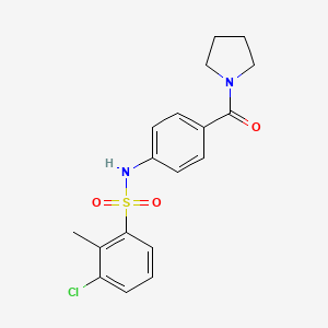 3-chloro-2-methyl-N-[4-(pyrrolidin-1-ylcarbonyl)phenyl]benzenesulfonamide