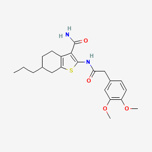 molecular formula C22H28N2O4S B10976975 2-{[(3,4-Dimethoxyphenyl)acetyl]amino}-6-propyl-4,5,6,7-tetrahydro-1-benzothiophene-3-carboxamide 