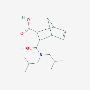 molecular formula C17H27NO3 B10976994 3-[Bis(2-methylpropyl)carbamoyl]bicyclo[2.2.1]hept-5-ene-2-carboxylic acid 