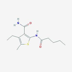 4-Ethyl-5-methyl-2-(pentanoylamino)thiophene-3-carboxamide