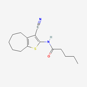 N-(3-cyano-5,6,7,8-tetrahydro-4H-cyclohepta[b]thiophen-2-yl)pentanamide