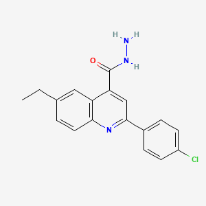 molecular formula C18H16ClN3O B10977148 2-(4-Chlorophenyl)-6-ethylquinoline-4-carbohydrazide 