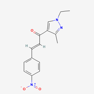 (2E)-1-(1-ethyl-3-methyl-1H-pyrazol-4-yl)-3-(4-nitrophenyl)prop-2-en-1-one