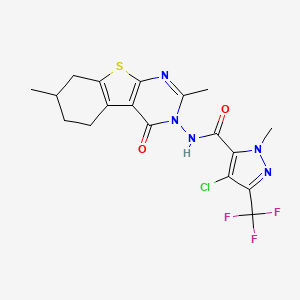 4-Chloro-N-[2,7-dimethyl-4-oxo-5,6,7,8-tetrahydro[1]benzothieno[2,3-D]pyrimidin-3(4H)-YL]-1-methyl-3-(trifluoromethyl)-1H-pyrazole-5-carboxamide