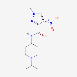 molecular formula C13H21N5O3 B10977243 1-methyl-4-nitro-N-[1-(propan-2-yl)piperidin-4-yl]-1H-pyrazole-3-carboxamide 