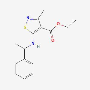 molecular formula C15H18N2O2S B10977244 Ethyl 3-methyl-5-[(1-phenylethyl)amino]-1,2-thiazole-4-carboxylate 