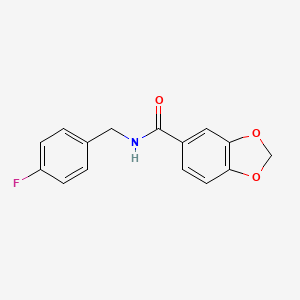 molecular formula C15H12FNO3 B10977280 N-(4-fluorobenzyl)-1,3-benzodioxole-5-carboxamide 