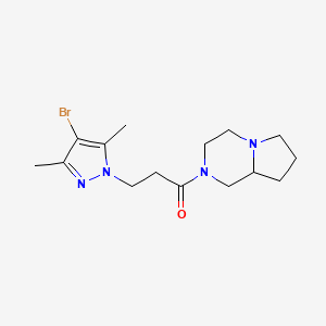 3-(4-bromo-3,5-dimethyl-1H-pyrazol-1-yl)-1-(hexahydropyrrolo[1,2-a]pyrazin-2(1H)-yl)propan-1-one