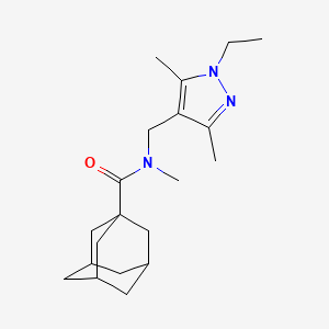 molecular formula C20H31N3O B10977320 N-[(1-Ethyl-3,5-dimethyl-1H-pyrazol-4-YL)methyl]-N-methyl-1-adamantanecarboxamide 