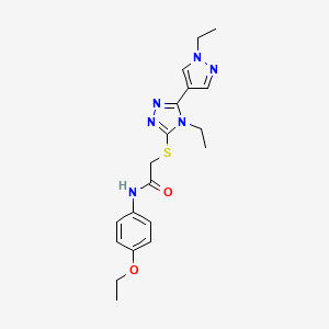 molecular formula C19H24N6O2S B10977326 N-(4-ethoxyphenyl)-2-{[4-ethyl-5-(1-ethyl-1H-pyrazol-4-yl)-4H-1,2,4-triazol-3-yl]sulfanyl}acetamide 