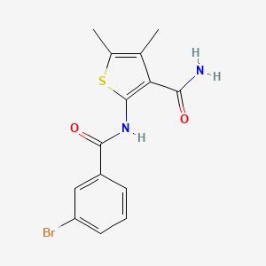 molecular formula C14H13BrN2O2S B10977434 2-{[(3-Bromophenyl)carbonyl]amino}-4,5-dimethylthiophene-3-carboxamide 