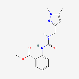 molecular formula C15H18N4O3 B10977437 methyl 2-({[(1,5-dimethyl-1H-pyrazol-3-yl)methyl]carbamoyl}amino)benzoate 