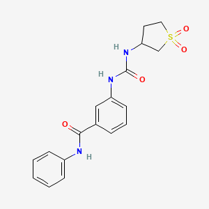 molecular formula C18H19N3O4S B10977442 3-{[(1,1-dioxidotetrahydrothiophen-3-yl)carbamoyl]amino}-N-phenylbenzamide 