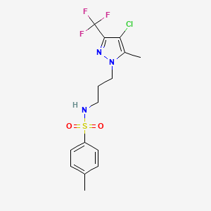 N-{3-[4-chloro-5-methyl-3-(trifluoromethyl)-1H-pyrazol-1-yl]propyl}-4-methylbenzenesulfonamide