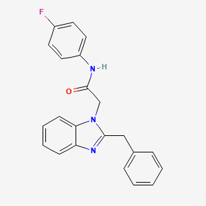 N-(4-fluorophenyl)-2-[2-benzylbenzimidazolyl]acetamide