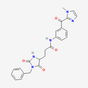 3-(1-benzyl-2,5-dioxoimidazolidin-4-yl)-N-{3-[(1-methyl-1H-imidazol-2-yl)carbonyl]phenyl}propanamide