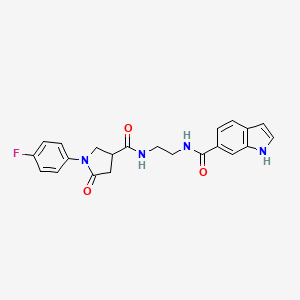 N-[2-({[1-(4-fluorophenyl)-5-oxopyrrolidin-3-yl]carbonyl}amino)ethyl]-1H-indole-6-carboxamide