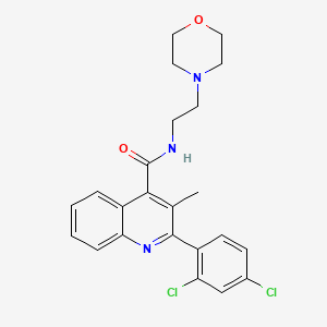 molecular formula C23H23Cl2N3O2 B10977615 2-(2,4-dichlorophenyl)-3-methyl-N-[2-(morpholin-4-yl)ethyl]quinoline-4-carboxamide 