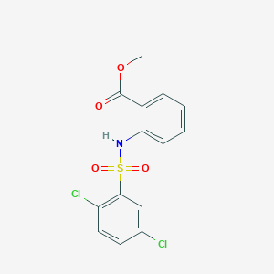 molecular formula C15H13Cl2NO4S B10977621 Ethyl 2-{[(2,5-dichlorophenyl)sulfonyl]amino}benzoate 