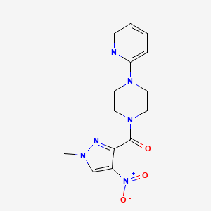 molecular formula C14H16N6O3 B10977649 (1-methyl-4-nitro-1H-pyrazol-3-yl)[4-(pyridin-2-yl)piperazin-1-yl]methanone 