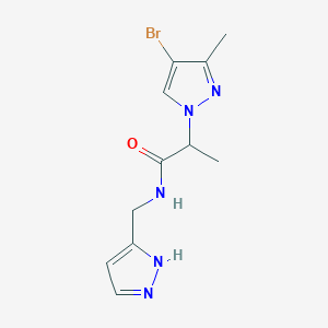 2-(4-bromo-3-methyl-1H-pyrazol-1-yl)-N-(1H-pyrazol-3-ylmethyl)propanamide