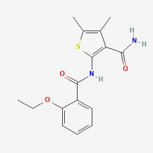 molecular formula C16H18N2O3S B10977719 2-{[(2-Ethoxyphenyl)carbonyl]amino}-4,5-dimethylthiophene-3-carboxamide 