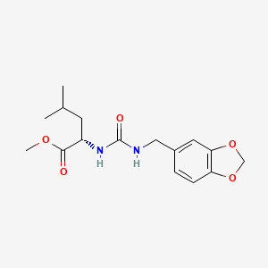 molecular formula C16H22N2O5 B10977757 methyl N-[(1,3-benzodioxol-5-ylmethyl)carbamoyl]-L-leucinate 