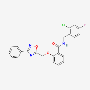 N-(2-chloro-4-fluorobenzyl)-2-[(3-phenyl-1,2,4-oxadiazol-5-yl)methoxy]benzamide