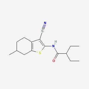 molecular formula C16H22N2OS B10977827 N-(3-cyano-6-methyl-4,5,6,7-tetrahydro-1-benzothiophen-2-yl)-2-ethylbutanamide 