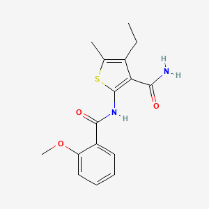 molecular formula C16H18N2O3S B10977837 4-Ethyl-2-{[(2-methoxyphenyl)carbonyl]amino}-5-methylthiophene-3-carboxamide 