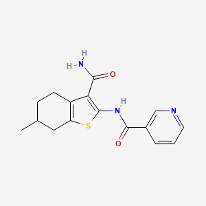 N-(3-carbamoyl-6-methyl-4,5,6,7-tetrahydro-1-benzothiophen-2-yl)pyridine-3-carboxamide