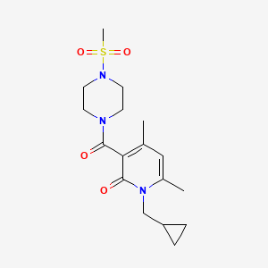 molecular formula C17H25N3O4S B10977849 1-(cyclopropylmethyl)-4,6-dimethyl-3-{[4-(methylsulfonyl)piperazin-1-yl]carbonyl}pyridin-2(1H)-one 