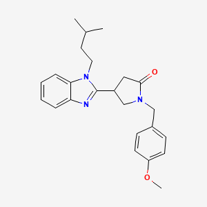 molecular formula C24H29N3O2 B10977876 1-(4-methoxybenzyl)-4-[1-(3-methylbutyl)-1H-benzimidazol-2-yl]pyrrolidin-2-one 