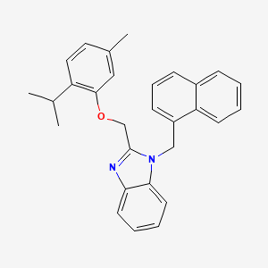 molecular formula C29H28N2O B10977892 2-{[5-methyl-2-(propan-2-yl)phenoxy]methyl}-1-(naphthalen-1-ylmethyl)-1H-benzimidazole 