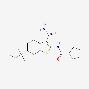 2-[(Cyclopentylcarbonyl)amino]-6-(2-methylbutan-2-yl)-4,5,6,7-tetrahydro-1-benzothiophene-3-carboxamide