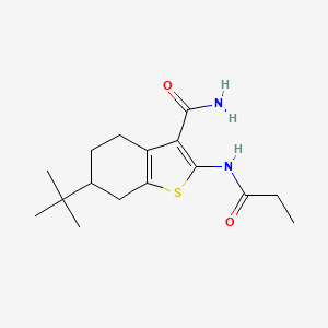 6-Tert-butyl-2-(propanoylamino)-4,5,6,7-tetrahydro-1-benzothiophene-3-carboxamide