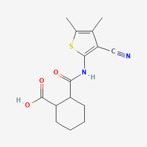 2-[(3-Cyano-4,5-dimethylthiophen-2-yl)carbamoyl]cyclohexanecarboxylic acid