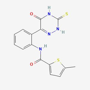 molecular formula C15H12N4O2S2 B10977968 5-methyl-N-[2-(5-oxo-3-thioxo-2,3,4,5-tetrahydro-1,2,4-triazin-6-yl)phenyl]thiophene-2-carboxamide 