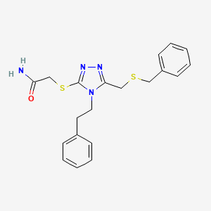 2-({5-[(benzylsulfanyl)methyl]-4-(2-phenylethyl)-4H-1,2,4-triazol-3-yl}sulfanyl)acetamide