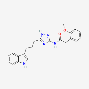 molecular formula C22H23N5O2 B10977995 N-{3-[3-(1H-indol-3-yl)propyl]-1H-1,2,4-triazol-5-yl}-2-(2-methoxyphenyl)acetamide 