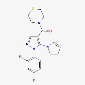 [1-(2,4-difluorophenyl)-5-(1H-pyrrol-1-yl)-1H-pyrazol-4-yl](thiomorpholin-4-yl)methanone