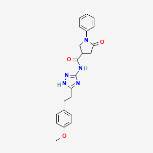 N-{3-[2-(4-methoxyphenyl)ethyl]-1H-1,2,4-triazol-5-yl}-5-oxo-1-phenylpyrrolidine-3-carboxamide