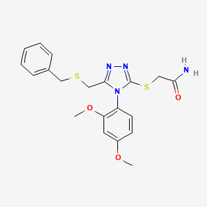 2-({5-[(benzylsulfanyl)methyl]-4-(2,4-dimethoxyphenyl)-4H-1,2,4-triazol-3-yl}sulfanyl)acetamide