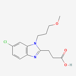 molecular formula C14H17ClN2O3 B10978053 3-[6-chloro-1-(3-methoxypropyl)-1H-benzimidazol-2-yl]propanoic acid 