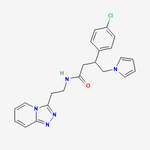 3-(4-chlorophenyl)-4-(1H-pyrrol-1-yl)-N-[2-([1,2,4]triazolo[4,3-a]pyridin-3-yl)ethyl]butanamide