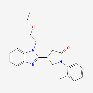 molecular formula C22H25N3O2 B10978104 4-[1-(2-ethoxyethyl)-1H-benzimidazol-2-yl]-1-(2-methylphenyl)pyrrolidin-2-one 