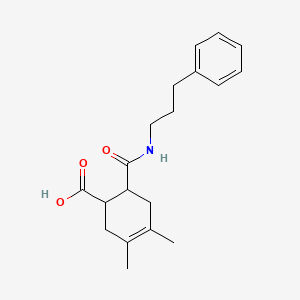 3,4-Dimethyl-6-[(3-phenylpropyl)carbamoyl]cyclohex-3-ene-1-carboxylic acid