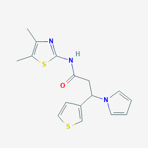 N-(4,5-dimethyl-1,3-thiazol-2-yl)-3-(1H-pyrrol-1-yl)-3-(thiophen-3-yl)propanamide