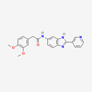 2-(3,4-dimethoxyphenyl)-N-[2-(pyridin-3-yl)-1H-benzimidazol-5-yl]acetamide